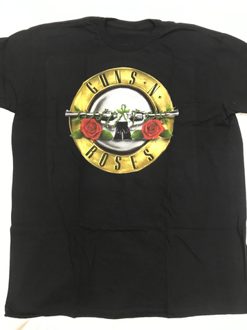 GUNS AND ROSES Distressed Bullet Logo T-Shirt